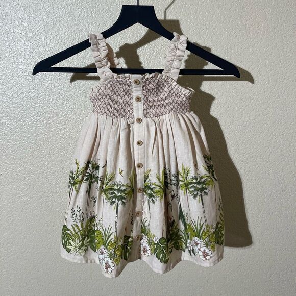 Tommy Bahama Cream and Green Kids Dress - Picture 1 of 6